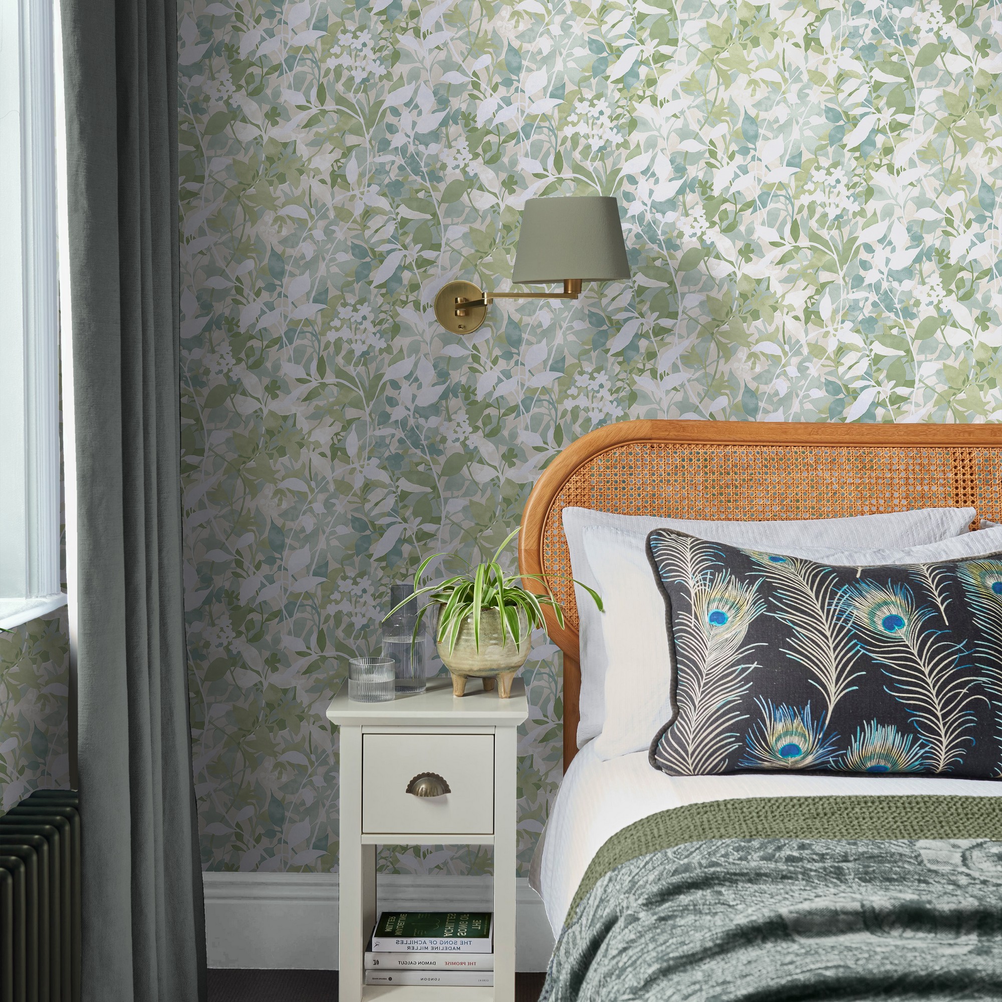 Fleur Wallpaper 124115 By Graham Brown In Sage Green